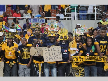 Kaizer Chiefs fans dance in celebration as their team beats Polokwane City FC 3-0.