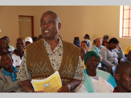 Ga-Matlala resident Frans Nkgweng commends the Capricorn District and Aganang municipalities for their initiatives during the International Fire Prevention Week Awarness Campaign at Setumong, Ga-Matlala last Friday.