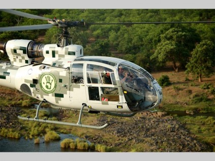 The Kruger National Park's latest weapon against poaching, an advanced military helicopter known as a Gazelle.