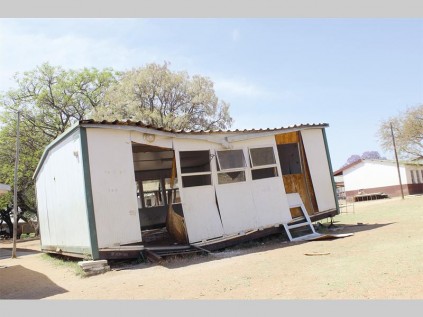 One of the mobile classes at the schools new premises in Mankweng have already been vandalised before the learners of Setotolwane Secondary School have even been relocated to these premises.