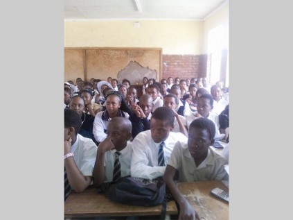Learners of the Derek Kobe Secondary School concentrate to take in all the information at the first annual Lebowakgomo Alumni career expo on Saturday.