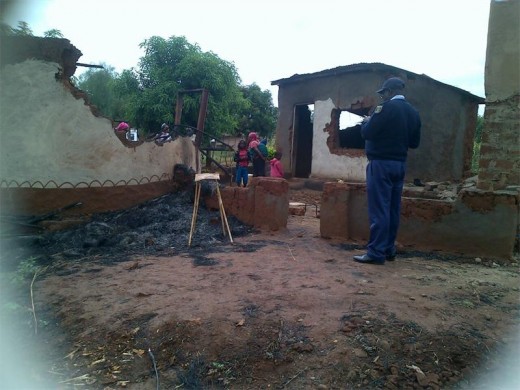 Waterval police officers gather information.
