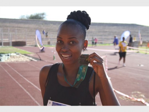 Thato Ramonyai after she had successfully completed the Annual Mayoral 5 km Race.